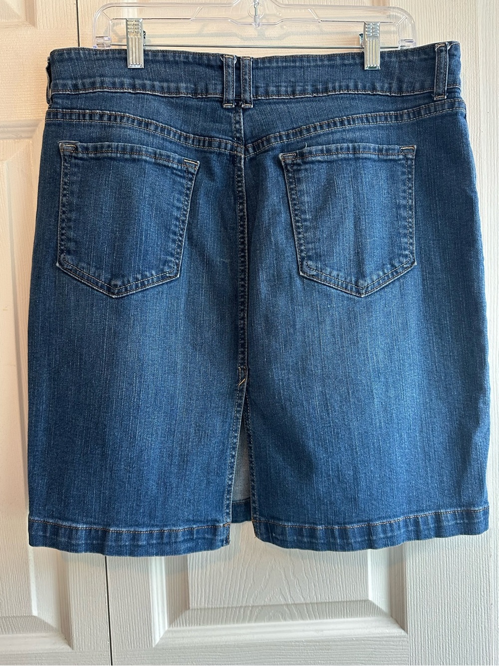 Old Navy Dark Blue Denim Classic Midi Skirt/ Jean Skirt - Picture 2 of 6